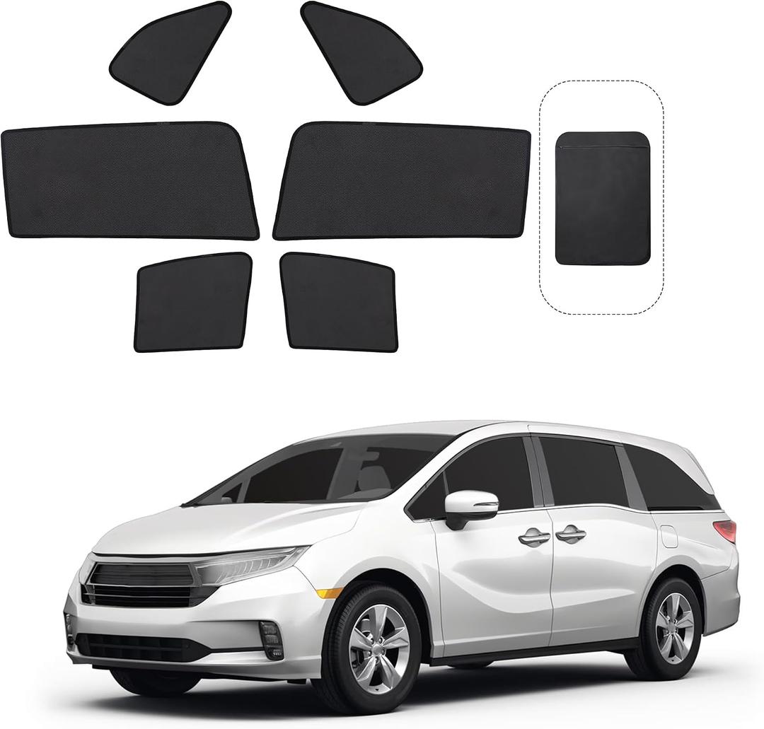 Front Side Half Window Shade Foldable Custom Fit for Honda Odyssey 2018-2024 Car Window Shades for Side Window Sun Shade UV Protection Heat Insulation for Camping Sleeping 6PCS
