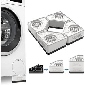 SEISSO 4 Pack Anti Vibration Pads for Washing Machine Support, Pedestal for Washer and Dryer with 1100 lbs Weight Capacity, Washing Machine Foot Pads for Anti Slip Protect Laundry Room Floor(White)