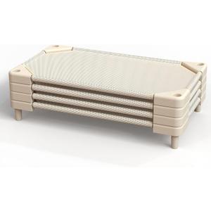 Daycare Cots,Stackable Preschool Cot for Kids (4 Packs,Light Beige,40"x23")