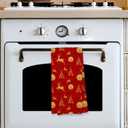 Giosve Red Christmas Reindeer Tree Kitchen Towels, Christmas Decorative Hand Towels for Bathroom, Vintage Rustic Winter Xmas Deer Tree Cactus Dish Tea Towel for Kitchen Decor, 16x24 Inch