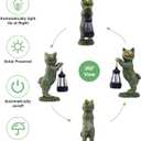 Cat Statues for Garden Decor: Outdoor Sculpture with Warm Lights for Balcony Lawn Patio Yard - Gifts for Mom Grandma Women