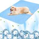 PatiencET Dog Cooling Mat, 28'' x 40'' Upgrade Pet Cool Mat for Dogs Cats, Summer Ice Silk Dog Cooling pad & Washable Pee Pad for Indoor or Outdoor - Bottom Waterproof and Anti Slip
