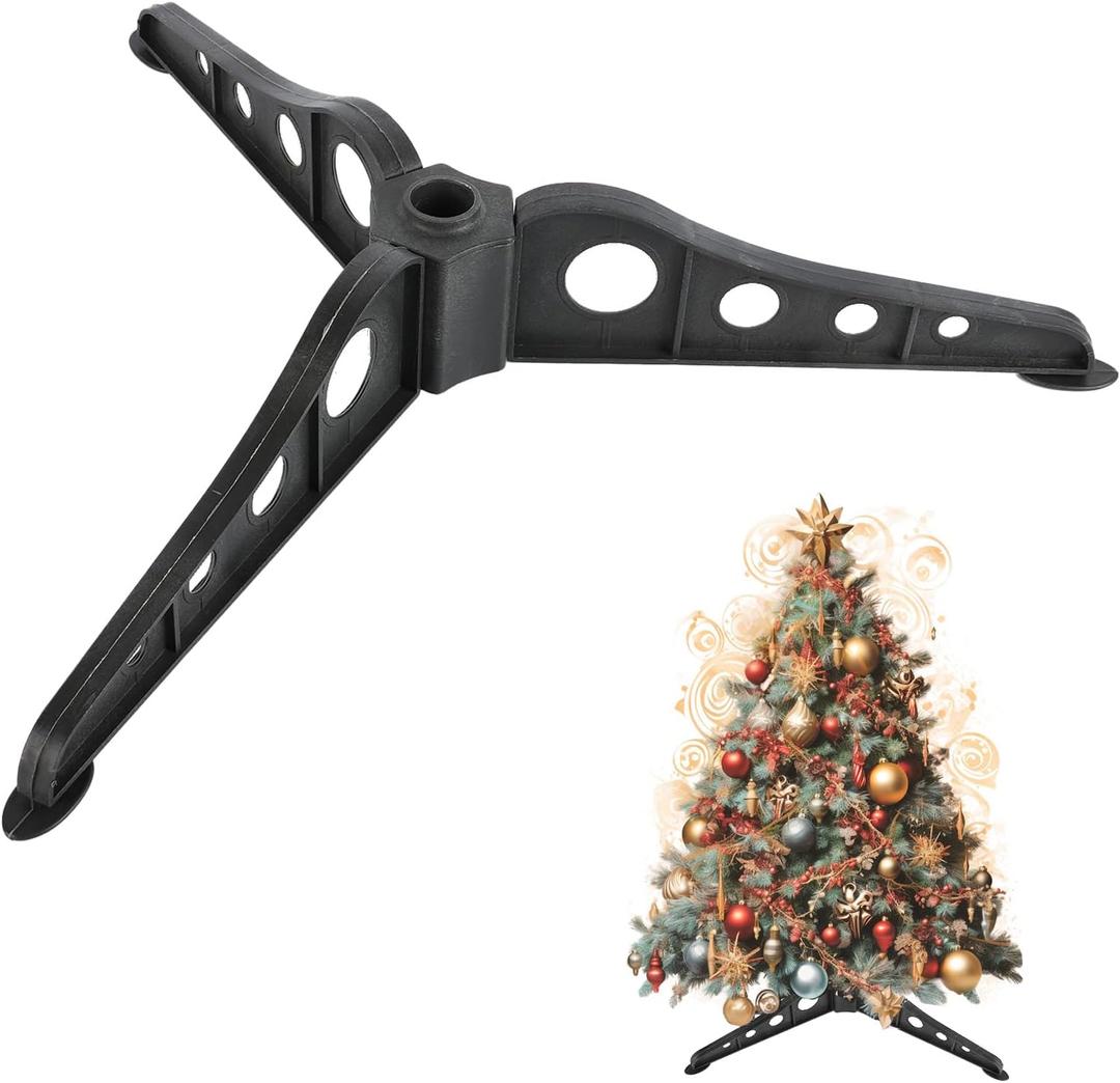 OBACAT Christmas Tree Stand - Plastic Folding Base Holder Replacement for 3-4Ft Artificial Christmas Trees - Easy Installation Perfect for Holiday Decor (Black)