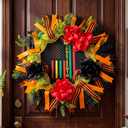 Hoteam Juneteenth Wreath for Front Door African American Door Wreaths June 19th 1865 Freedom Juneteenth Decorations for Festival Indoor Outdoor Home Porch Decoration