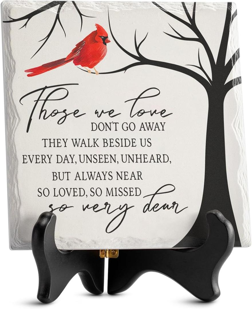 LukieJac Red Cardinal Memorial Gifts For Loss Of Loved One In Remembrance In Memory Of Loved One Celebration Of Life Sympathy Bereavement Condolence Grief Gifts Sorry For Your Loss Ceramic Plaque (Those We Love)