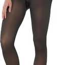 EXQUISLIFE Fleece Lined Tights Sheer Women - Fake Translucent Warm Pantyhose Leggings Sheer Thick Tights, for Winter (Black)