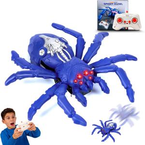 Wall Climbing Spider Remote Control Toy, RC Creepy Crawly Spider with LED Red Eyes, Climbs Walls & Ceilings, Fast Moving Prank Toy for Kids 3+, Indoor Halloween Christmas Birthday Gift (Purple), 8.5 inches x 8.9 inches x 1.8 inches