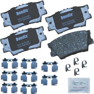 Bendix Priority1 CFC1212 Ceramic Rear Brake Pads for Select Models Lexus ES300h, ES350, HS250h, Pontiac Vibe, Toyota Avalon, Camry, Matrix, RAV4