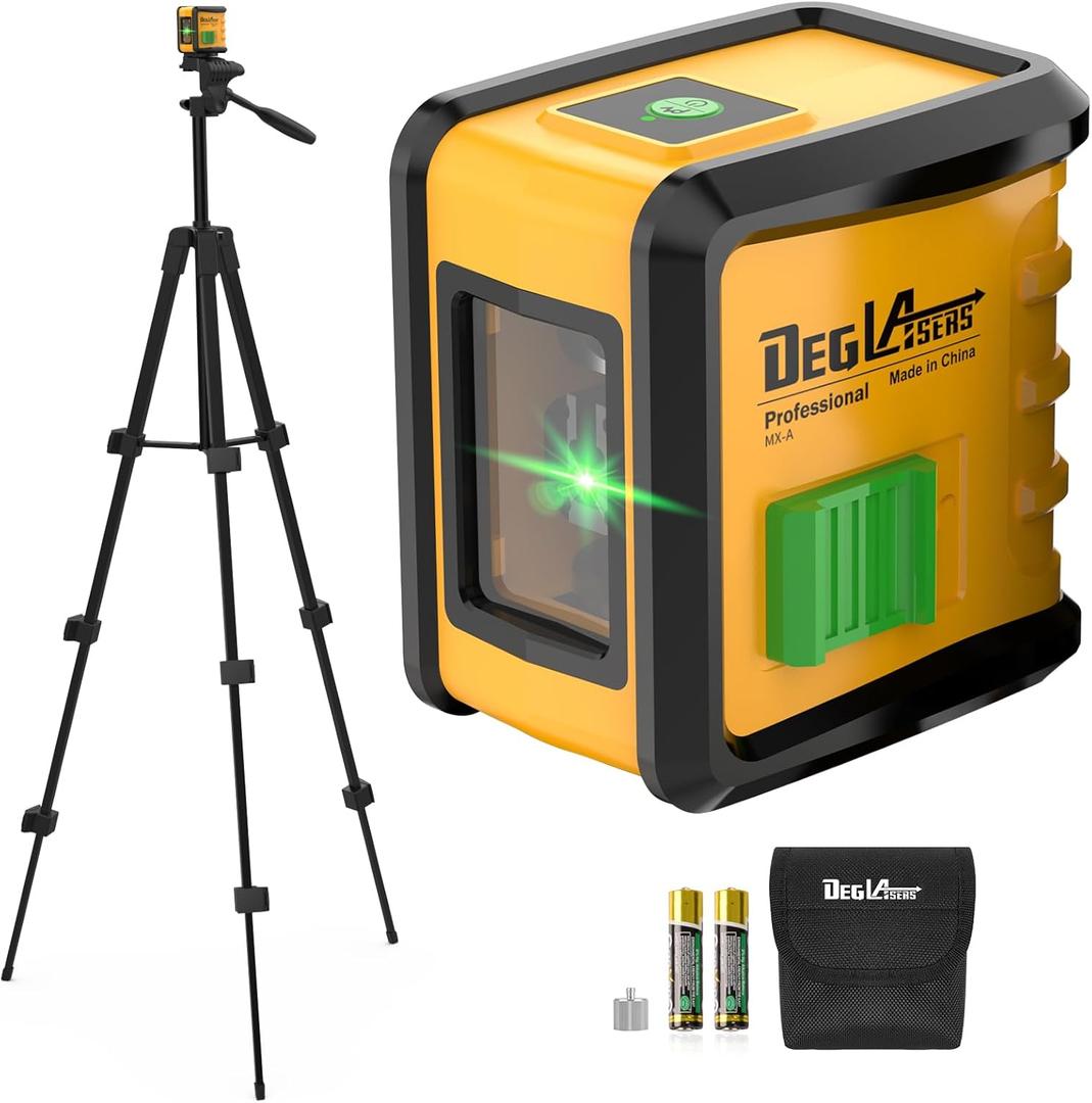 Self Leveling Laser Level with Tripod,DEGLASERS Green Cross Line Laser Level,Lazer Leveler Tool for Picture Hanging Construction Floor Tile Wall Home Renovation, Indoor Project, Battery Included