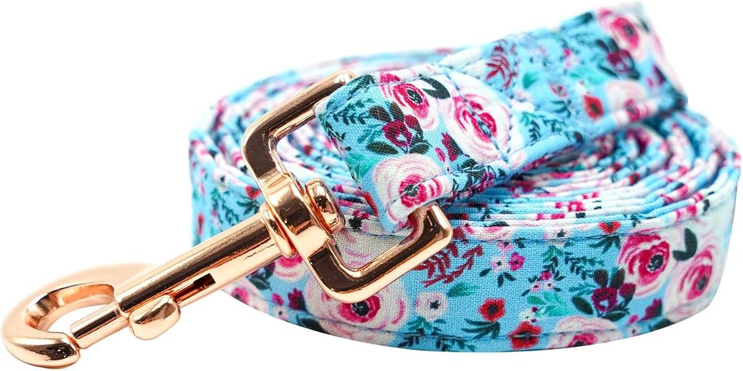 Elegant little tail Dog Leash Summer Dog Leashes with Soft Handle Durable Pet Leashes Trainning Dog Leash for Small Medium Large Dogs (Medium (Pack of 1), Blue Flower)