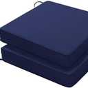 Favoyard Patio Chair Cushions 20 x 20 x 3 Inch Waterproof Outdoor Seat Cushions for Patio Furniture 3-Year Color Fastness Garden Sofa Couch Pads with Handle & Adjustable Straps Set of 2, Blue