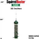 Squirrel Buster Classic Squirrel-proof Bird Feeder w/4 Feeding Ports, 2.4-pound Seed Capacity
