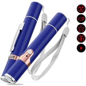 TBTeek Cat Toys for Indoor Cats, 2 Pieces, Rechargeable, 7 Adjustable Patterns, Interactive Kitten Pet Dog Red Dot Chase Light Toy for Cats Fun Playing Exercise（Blue）
