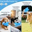 Interactive Dog Toys, Plush Dog Toy with Treat Dispensing Ball, Squeaky Dog Toy with Cute Plastic Paws for Playing,Slow Eat Hiding Food Enrichment Toy for Small & Medium Breeds (Blue)