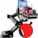 Phone Mount for Truck Phone Holder for Truck - Heavy Duty Suction Cup + Dashboard Pad, Mobile Device Holder for Dashboard Window 16.9 inch Long Arm, iPhone Samsung Compatible, Big Rig Trucker, Black