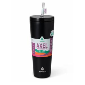 Manna™ Axel™ Stainless Steel Tumbler With Straw - Black