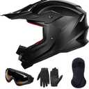 ILM Youth ATV Helmet Kids Dirt Bike Motocross BMX Off Road Motorbike Go Kart Casco DOT ECE Model Z705 (Matte Black, XL)