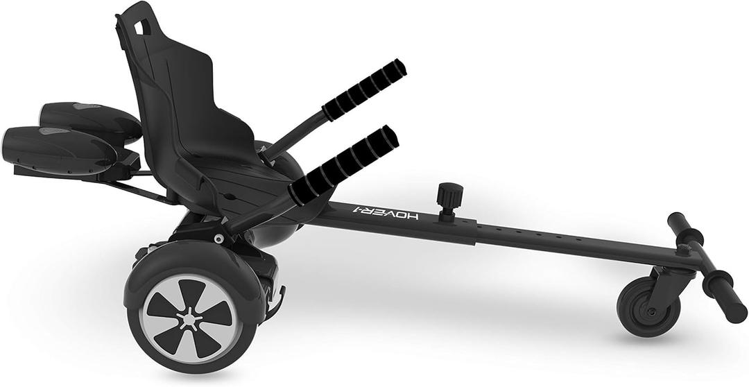 Hover-1 Falcon-1 Buggy Attachment | Turbo LED Lights, Compatible with All 6.5" & 8" Hoverboards, Hand-Operated Rear Wheel Control, Adjustable Frame, Easy Install (Black)