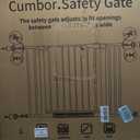 Cumbor 29.7-46" Baby Gate for Stairs, Toddler Safety Essentials for The House, Auto Close Dog Gate for Doorways, Mom's Choice Awards Winner-Easy Install Pressure Mounted Pet Gates for Dogs, White