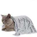 PJYuCien Fluffy Fleece Calming Pet Throw Blanket, Super Soft and Warm for Indoor Cats and Dogs, Small 16 * 24", Machine Washable, Grey Puppy Bed