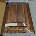 Kikcoin Acacia Wood Cutting Boards for Kitchen, 3 PCS Wooden Cutting Board Set with Holder, Chopping Board with Compartments and Juice Groove, Solid Charcuterie Boards Serving Tray Wood Butcher Block
