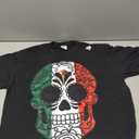 Mexico Flag Gift Sugar Skull Mexican T-Shirt Size Large