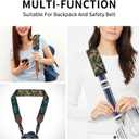 Camouflage Forest Steering Wheel Cover Elastic Non-Slip Car Steering Wheel Covers with Seat Belt Shoulder Pad for Women Men