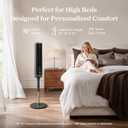 LEVOIT Tower Fan for Bedroom, Smart Standing Fan with 36-47 Adjustable Height, 28dB Quiet for Sleep, 90 Oscillating Room Fan, 23 ft/s Velocity, 5 Speeds 4 Modes, 12H Timer, Remoter, for Home, Grey