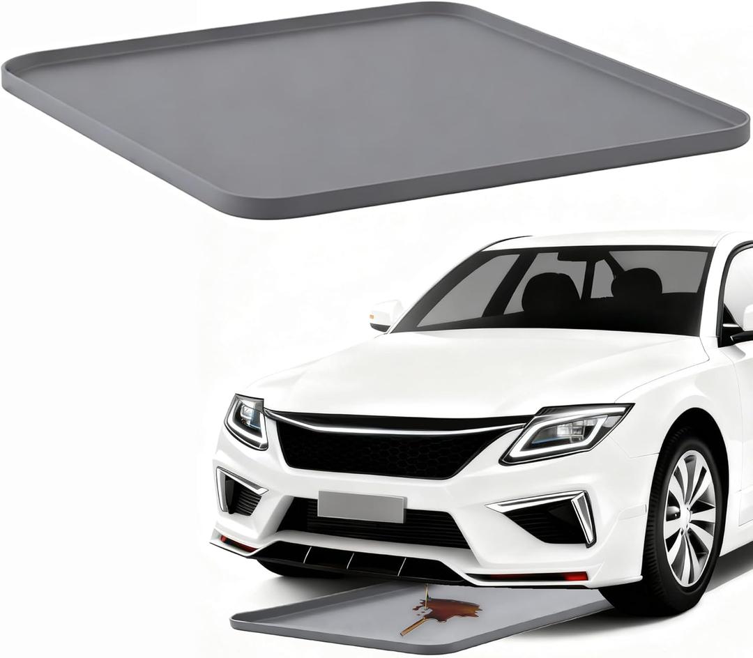 Oil Drip Pan for Under Car, Oil Spill Mat for Garage Floor Waterproof Driveway Outdoor Oil Drip Tray Silicone Oil Drip Pan No Splatter Non-Slip Oil Catch Pan Easy to Clean Reusable