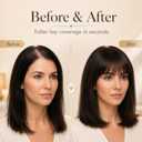 Jinhui Hair Toppers for Women with Thinning Hair, 12 Inch Toppers Hairpieces for Women with Wispy Clip in Bangs Realistic Scalp & Parting Wiglets for Daily Use (Dark Brown with High lights)