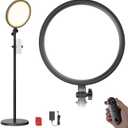 NEEWER Basics 12" 24W Large Ring Light with 68" Stand/Phone Holder/Remote for iPhone Video Recording Selfie Streaming Makeup Studio Photography, 3000K-6500K CRI98 Full Screen LED Panel Lighting, BR13