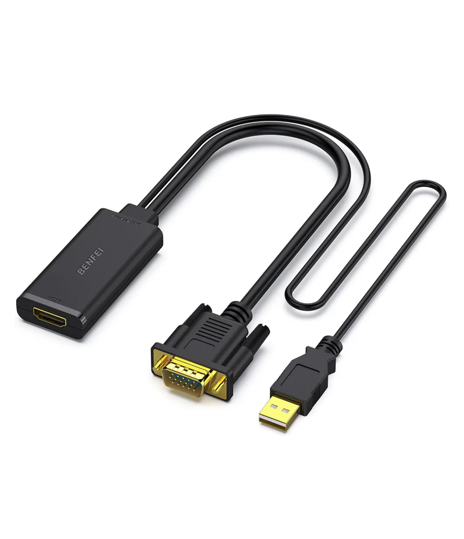 BENFEI VGA to HDMI Adapter, 1080P Converter with Audio from Computer/Laptop VGA Source to HDMI TV/Monitor