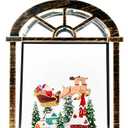 Christmas Snow Globe Lantern, Vintage Window-Style Water Lantern with Music, Glitter Swirl & 6H Timer, Santa Sleigh Scene, USB or Battery Powered Holiday Dcor