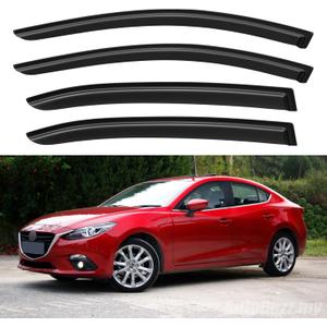 Window Visors Rain Guards for 2014-2018 Mazda 3 Sedan, Out-Channel Window Vent Wind Deflectors Visors Shades for 14-18 Mazda 3 Hatchback