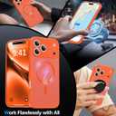 Magnetic Shockproof for iPhone 17 Pro Max Case,[Camera Protection][Compatible with Magsafe][Non-Slip][Mil-Grade Protection] Non-Yellow Translucent Matte Phone Case for iPhone 17 Pro Max,Orange