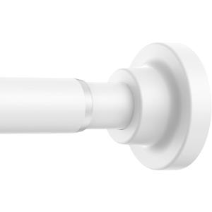 AIZESI Tension Shower Rod 29-63 Inch, 1 Inch Diameter White Tension Curtain Rod Adjustable Curtain Rod Non-Drilling, Anti-Slip Tension Rod, Anti-Rust Shower Curtain Rod