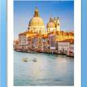 wyooxoo 12x18 Picture Frame Made of Solid Wood Blue Photo Frames Display Pictures 11x14 with Mat or 12x18 Without Mat Colorful Frame For Horizontal Vertical Wall Mounting