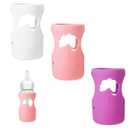 3 Pack Silicone Sleeve for Dr. Brown Wide-Neck Bottle 9 oz, Anti Breakage Bottle Holder for Baby with Tree-Shaped Cutout Design-BPA Free(White+Pink+Purple)