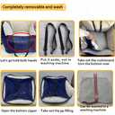 Small Dogs Car Seat,Fully Detachable and Washable Ultra Soft Car Travel Bed, with Clip-on,Two Portable Handle and Storage Pockets Puppy Dog Booster Seats,Portable DogCar Travel Carrier Bed
