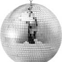 12 Inch Mirror Disco Ball, Large Silver Hanging Disco Ball Decor with Hanging Ring for Party or DJ Light Effect, Home Decorations, Stage Prop, Bar, Wedding