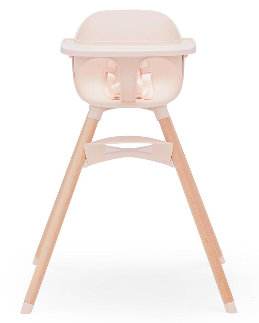 Lalo The Chair Convertible 3-in-1 High Chair for Babies & Toddlers, Dishwasher Safe Tray, Adjustable Footrest, Grapefruit