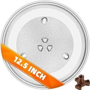 12.5’’ Microwave Glass Tray Compatible with Samsung, GE and Hotpoint - The Exact Replacement Part of WB39X10002/ WB48X10005/ WB49X10069/ WB39X10003 – Dishwasher Safe