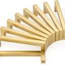 KOOFIZO Solid Square Bar Cabinet Handle - Brushed Gold Furniture Pull, 3 Inch/76mm Screwhole Distance, 10-Pack for Kitchen Cupboard Door, Bedroom Dresser Drawer, Bathroom Wardrobe Hardware