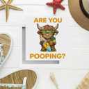 Hawaii Highland Cow Bathroom Decor: Are You Pooping 5.5"x5.5" Funny Wooden Box Decorations Sign for Summer House Home Desk Table Shelf