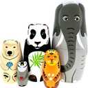 Elephant Panda Nesting Dolls - Cute Animal Matryoshka Doll Handmade Wooden Dolls for Children Christmas Birthday Decoration Halloween Wishing Gift,Set of 5