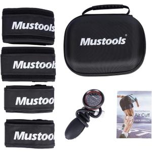 BFR Blood Flow Restriction Bands 2026 New Upgrade 4 Pack Set with Pressure Gauge, Professional Grade Arms, Legs Occlusion Bands for Men Women Glutes Workout Cuffs, BFR Training Bands Black