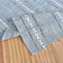 NEWISHER Rustic Farmhouse Embroidered Square Tablecloth Jacquard Striped Table Cloth Linen Texture Washable Dining Table Cover Kitchen Dining Home Decoration Blue and Grey 52x52 inch