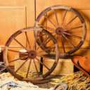 Yousoontic 2 Pcs 24 Inch Wood Wagon Wheel Decor Western Party Decorations Vintage Old Western Wooden Wheel Signs for Bar Garage Patio Cowboy Party Decorations for Home Garden Rustic Wagon Wheel