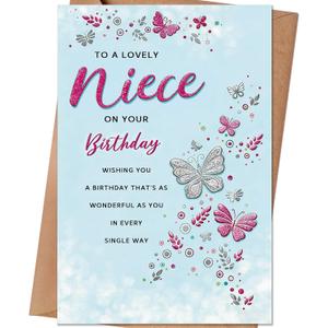 5 x Niece Birthday Card, Birthday Cards Gifts for Niece from Uncle Aunt