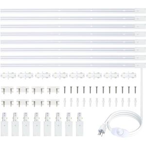 8PCS H Type Track Lighting Rails Kit with Dimmer Switch, 120V Single Circuit 3-Wire H Track Rail 26FT with Extra 8 I Connectors and Wall Anchors, Made of Aluminum 26.2FT, White Normal)